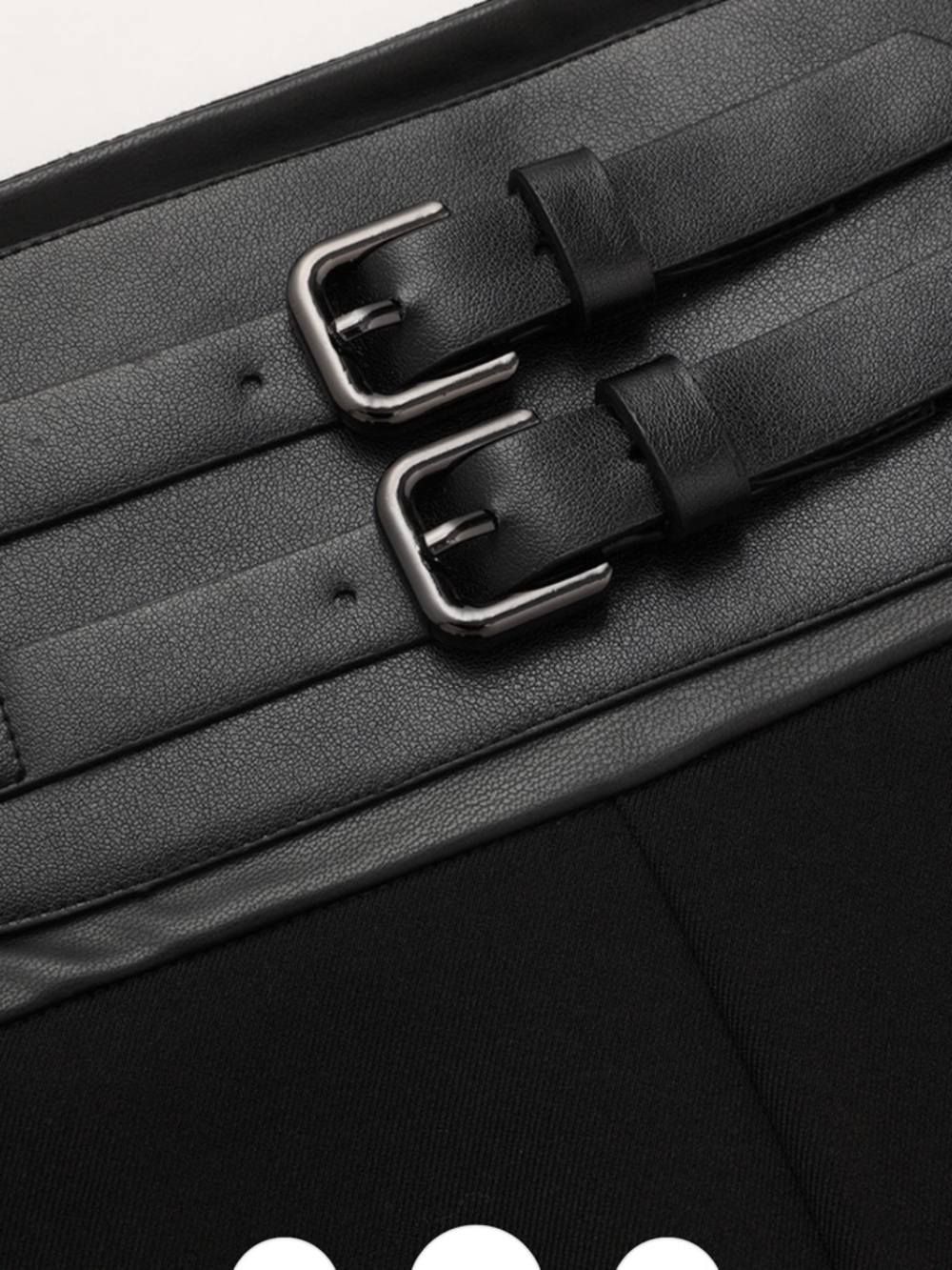 Commense High Waisted Trousers with Wide Fauz Leather Belt Detail Waistband - Picture 3 of 5